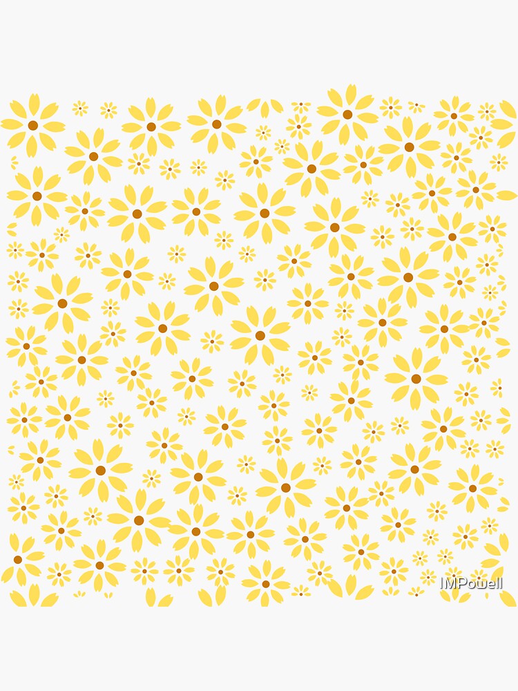 Daisy Flowers Sticker For Sale By Impowell Redbubble