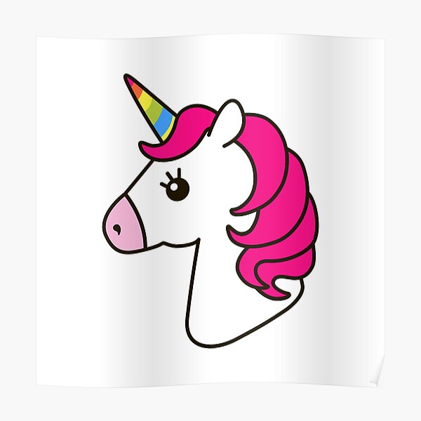 Unicorn Drawing Cartoon Unicorn Unicorn Chibi Head Poster For