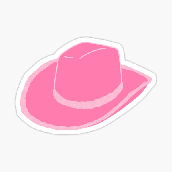 Pink Glitter Cowboy Hat Sticker For Sale By Addisonva Redbubble