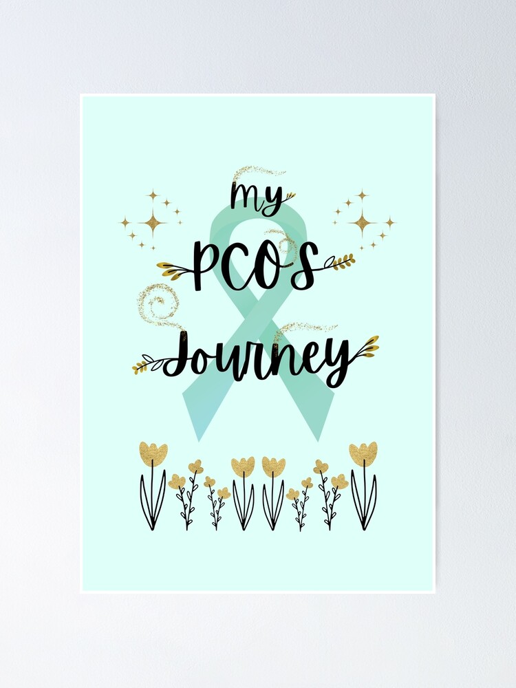 P Ster My Pcos Journey Conciencia De La Cinta Verde Azulado Sobre El