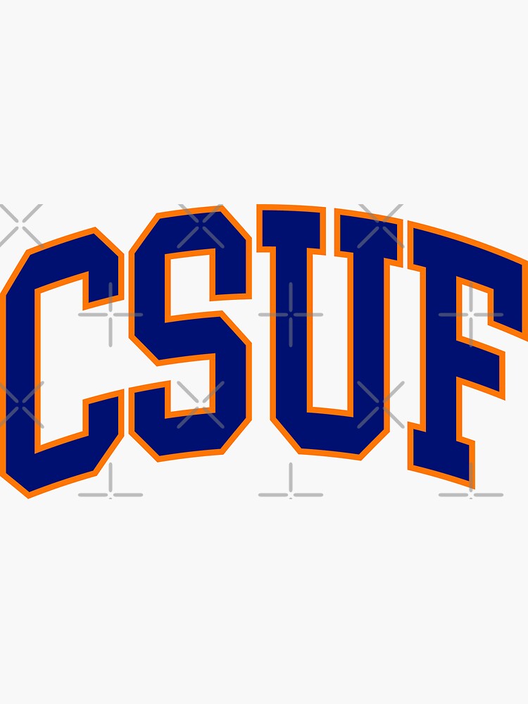 Csuf College Font Curved Sticker For Sale By Scollegestuff Redbubble