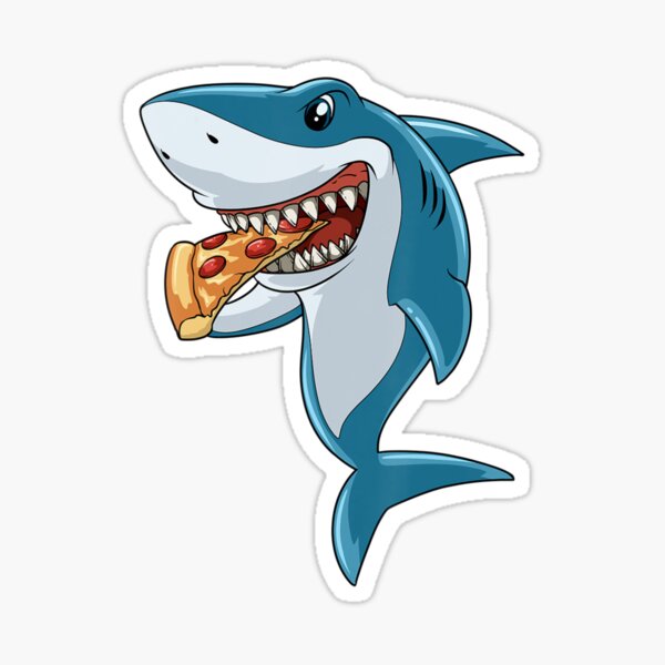 Shark Eating Pizza Shark Lovers Pizza Lovers Sticker For Sale By