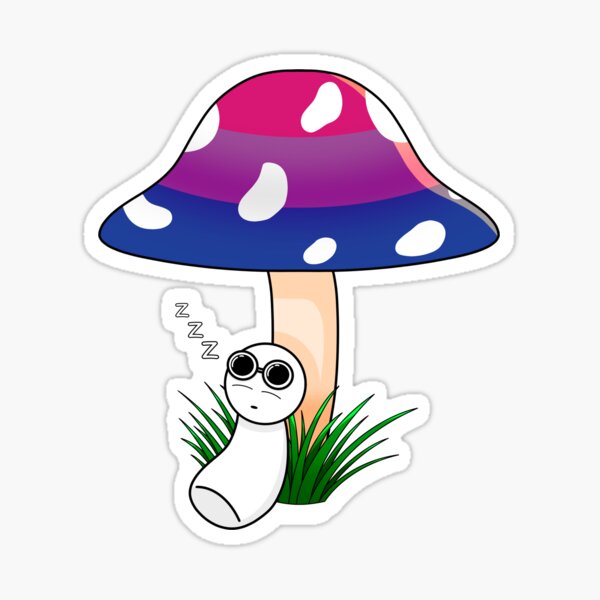 GNF Bisexual Pride Mushroom Sticker Sticker For Sale By AlmondBlue404