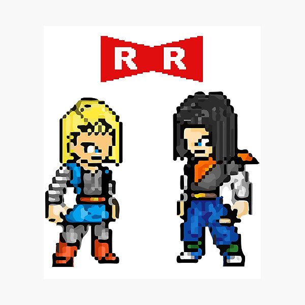 Lámina fotográfica Dragon Android 18 17 Camiseta 8 bit Lazuli Lapis