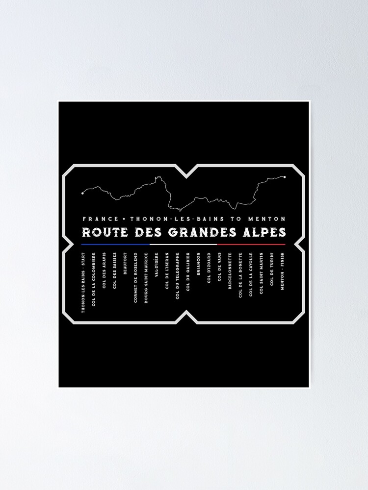 Route Des Grandes Alpes France 2018 Design Sticker Poster For Sale By