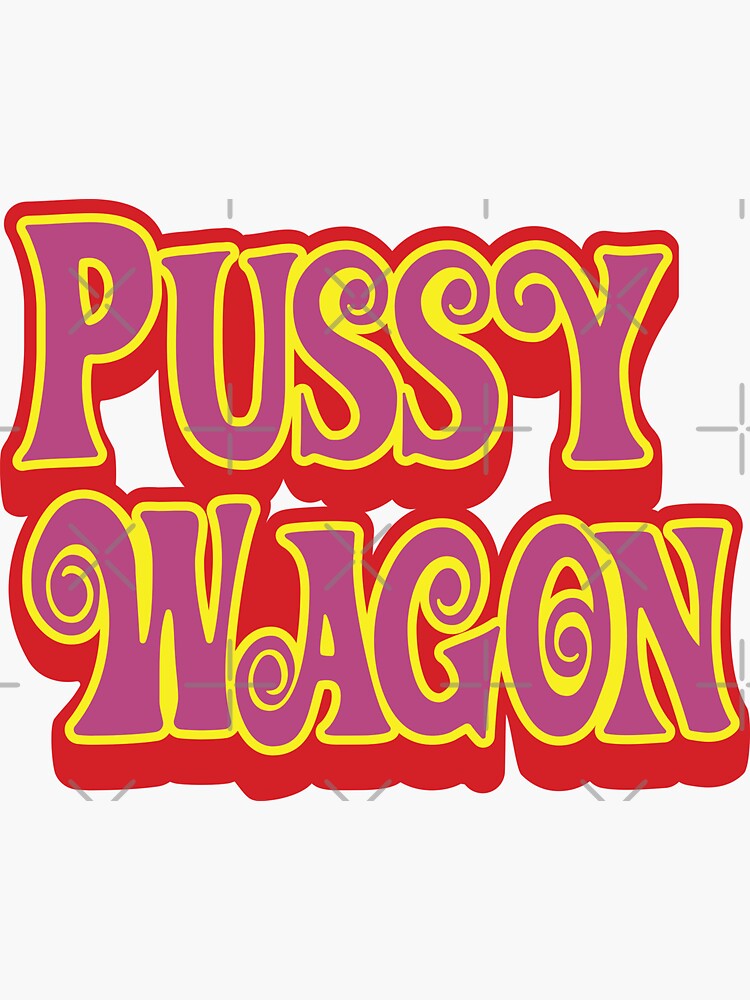 Pussy Wagon Psychedelic Logo Sticker For Sale By Purakushi Redbubble