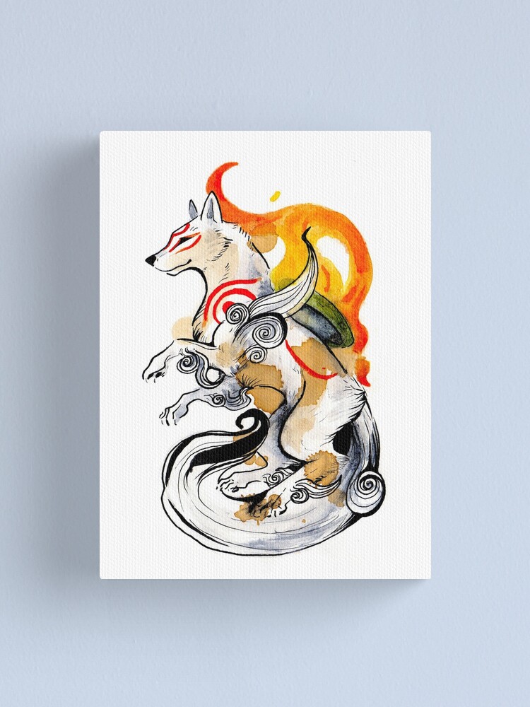 Okami Amaterasu Canvas Print For Sale By Rubisfirenos Redbubble