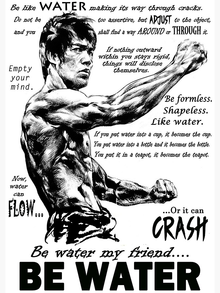 Bruce Lee Be Water Poster For Sale By Retro Flow Redbubble