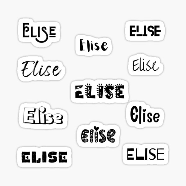 Elise In Different Fonts Sticker For Sale By Magleen Redbubble