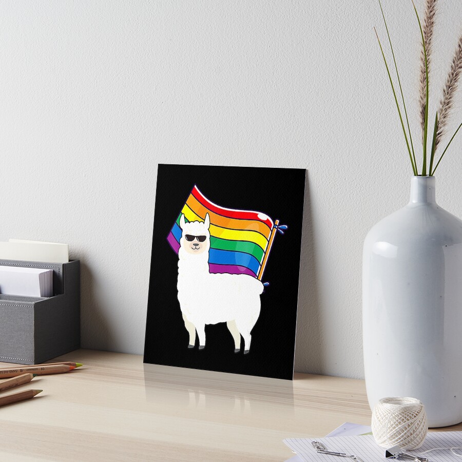 Lgbt Flag Llama Gay Lesbian Resist Men Women Art Board Print For Sale