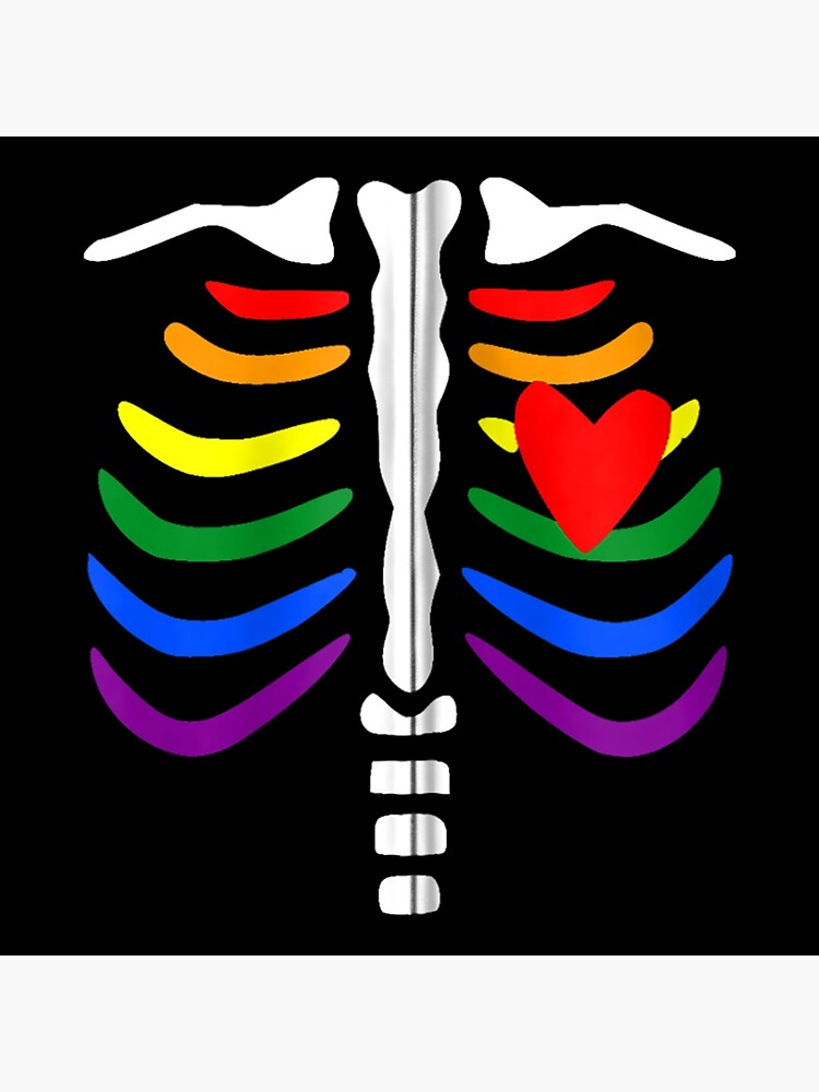 LGBT Pride Rib Cage Rainbow Skeleton Xray Funny LGBTQ Zip