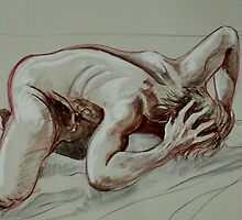 Torment of the Male Nude (Drawing)- by Robert Dye