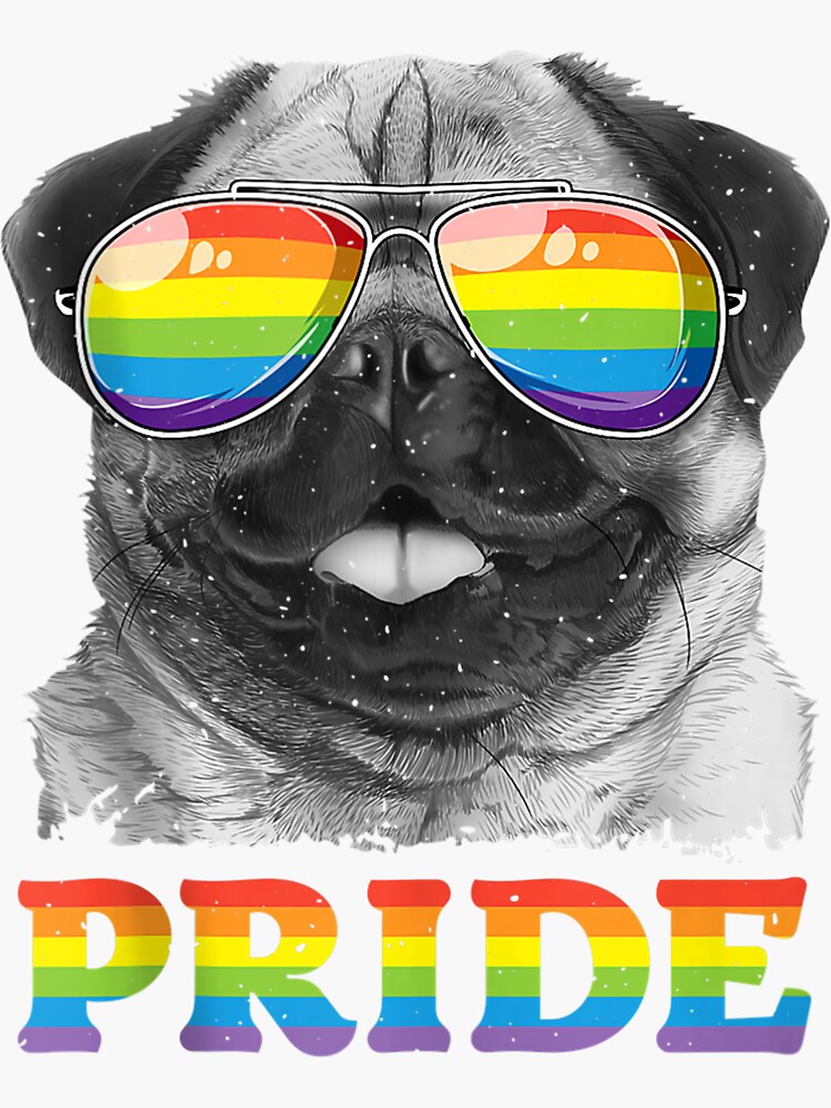 Pug Gay Pride LGBT Rainbow Flag Sunglasses LGBTQ Tank Top Sticker For Sale By Jenabmuriel