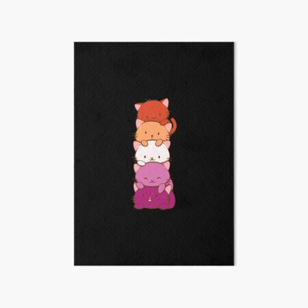 New Orange Lesbian Pride Flag Kawaii Cats Art Board Print For Sale By