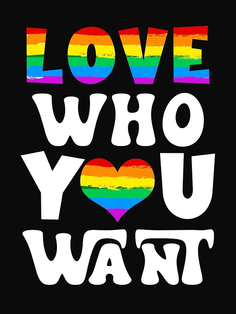 Love Who You Want Gay Pride Lgbt Men Women Rainbow Lgbtq Poster For