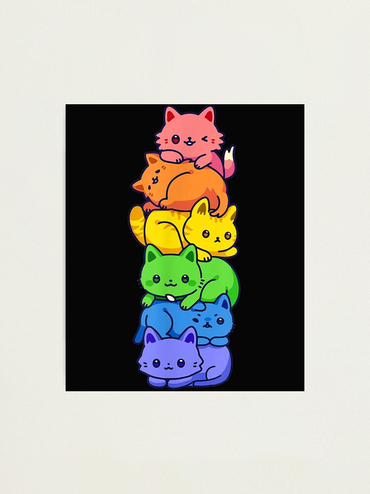 Gay Pride Cat Lgbt Kawaii Cats Pile Cute Anime Rainbow Flag