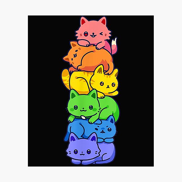 Gay Pride Cat Lgbt Kawaii Cats Pile Cute Anime Rainbow Flag