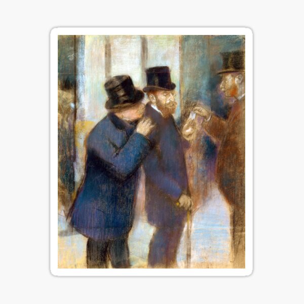 Edgar Degas Portraits At The Stock Exchange Sticker By Pdgraphics