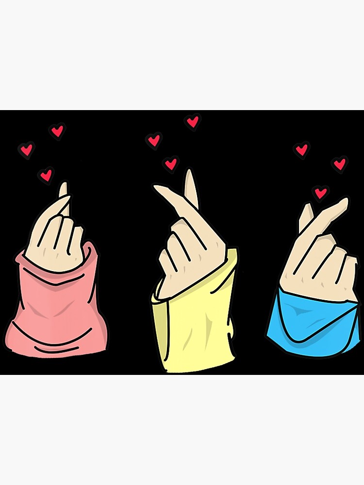 Oppa Korean Finger Heart Sign Cute Kpop Christmas Poster For Sale By