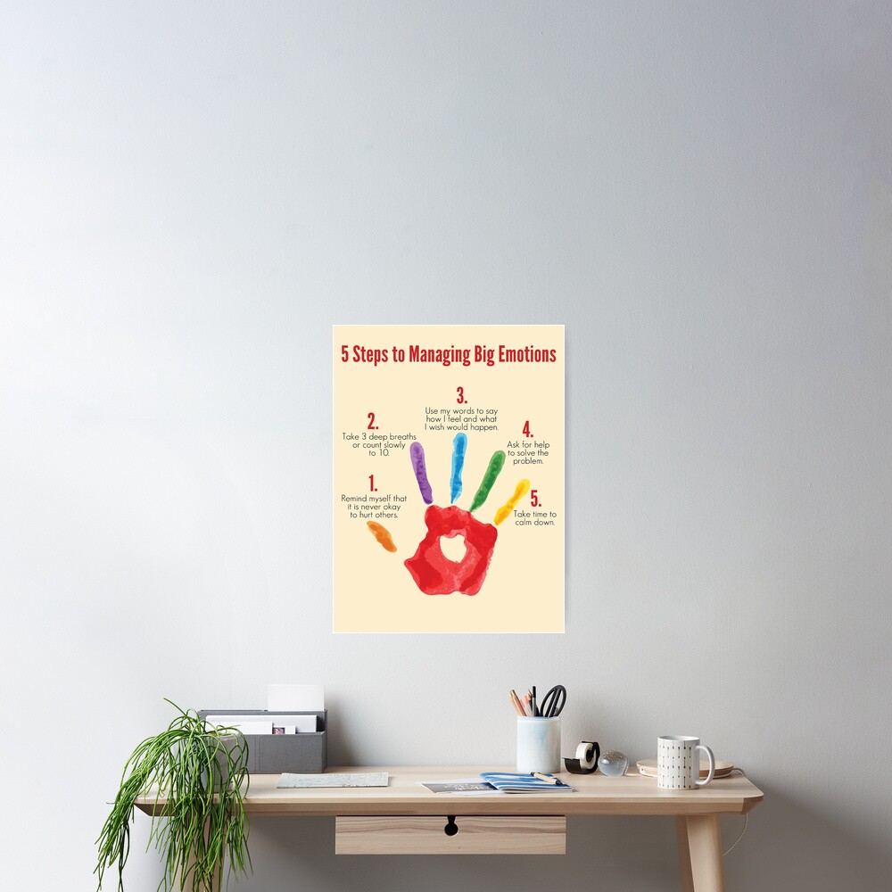 Steps To Managing Big Emotions Poster For Sale By Garnettee Redbubble