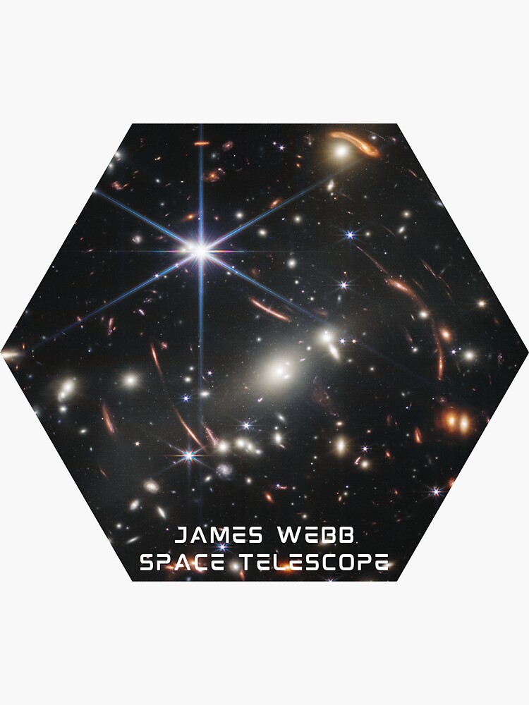 Pegatina Hexágono de campo profundo del telescopio espacial James Webb