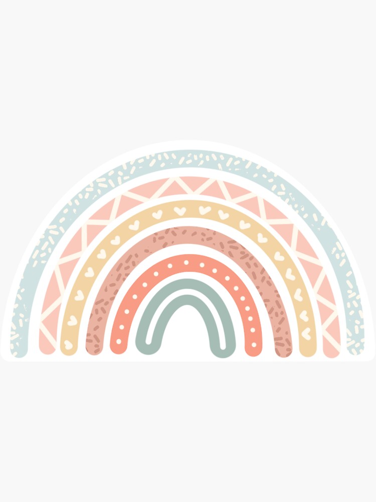 Boho Rainbow Sticker For Sale By Stickalicous Redbubble