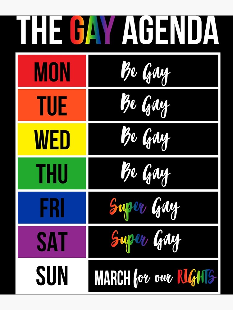 Super Gay Agenda Pride Flag Lgbtq Inspirational Lgbt Gift Poster For