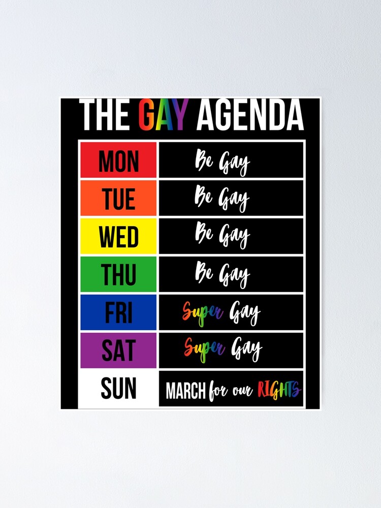 Super Gay Agenda Pride Flag Lgbtq Inspirational Lgbt Gift Poster For