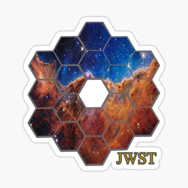 Pegatina Telescopio Espacial James Webb Jwst Primeros Espejos De Campo