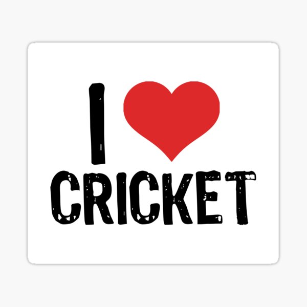 I Love Cricket Sticker For Sale By Samcloverhearts Redbubble