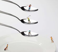 People Playing Golf On Spoons by Paul Ge