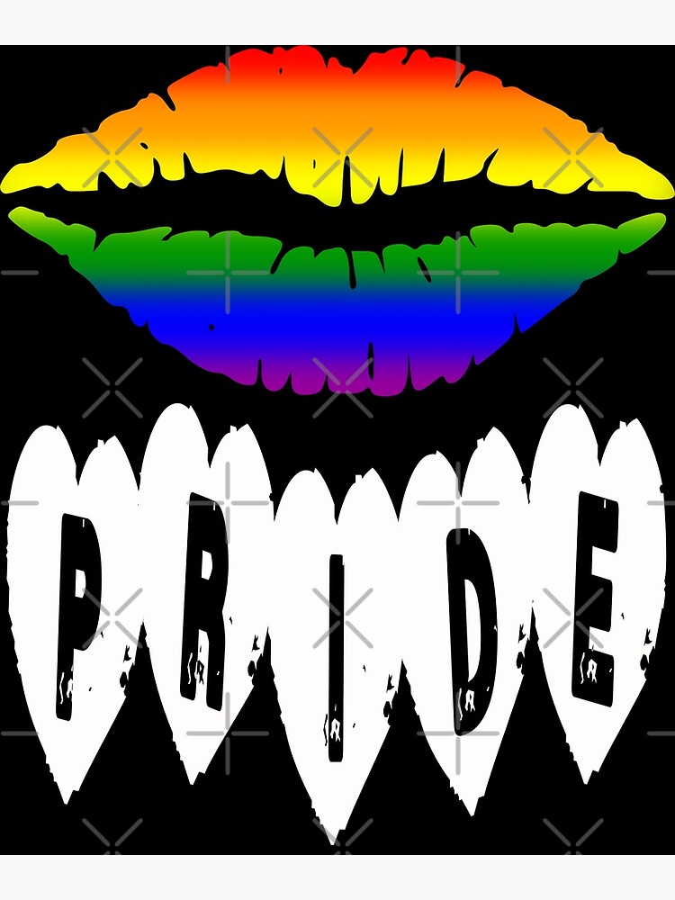 Gay Pride Rainbow Lips Colors Heart Lesbian Bisexual Homosexual Lgbt