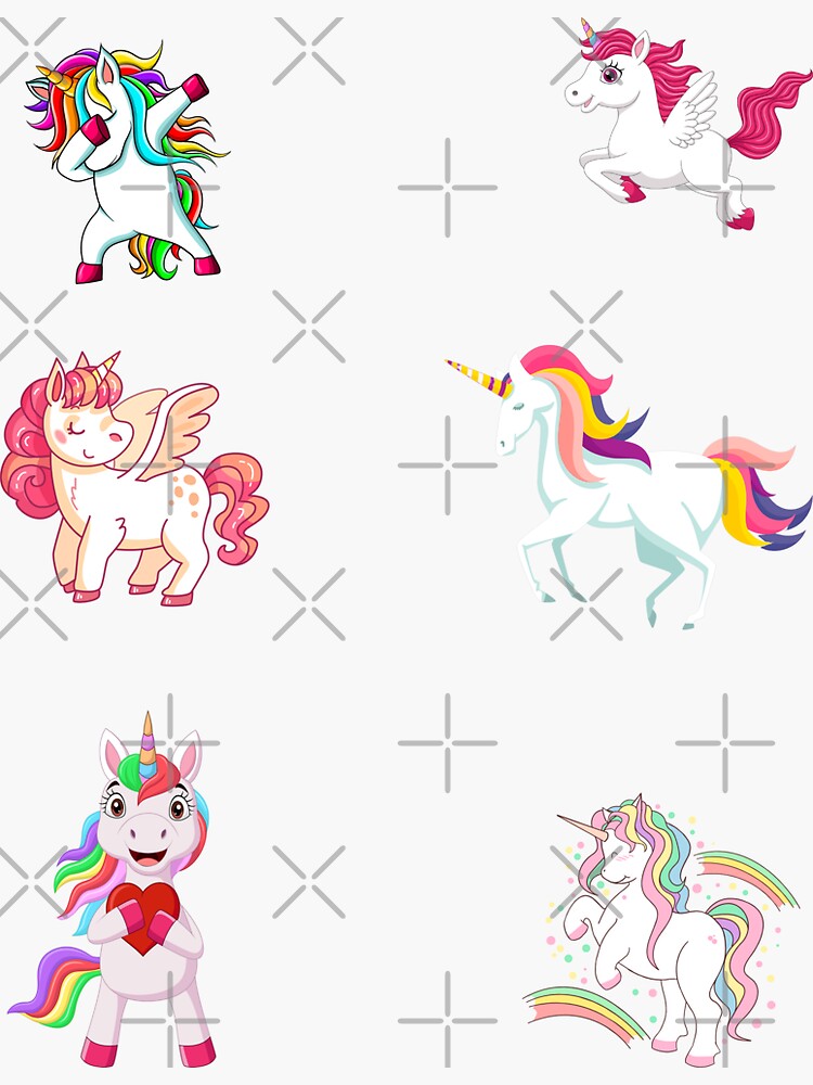 Unicorn Sticker Pack Sticker For Sale By Pstawicki Redbubble