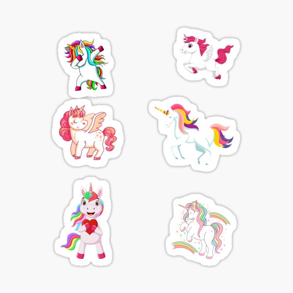 Unicorn Sticker Pack Sticker For Sale By Pstawicki Redbubble