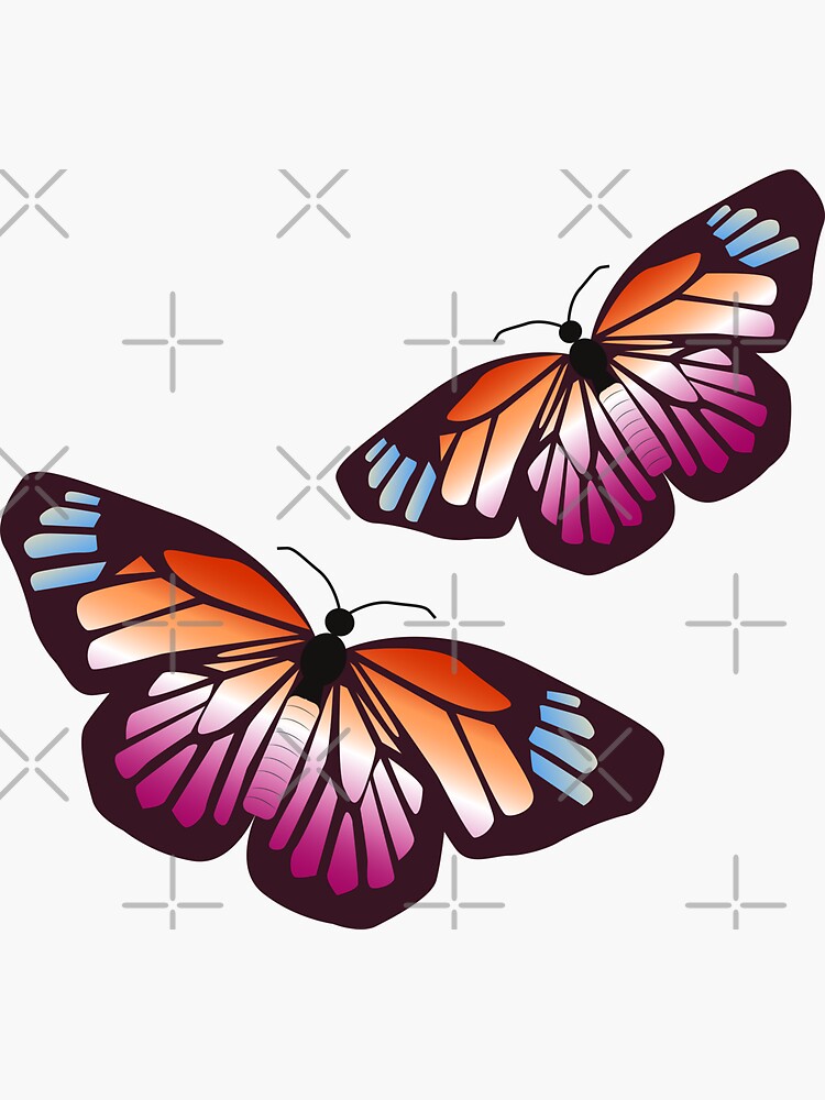 Lesbian Butterfly Lgbtq Sticker For Sale By Chloecolors Redbubble