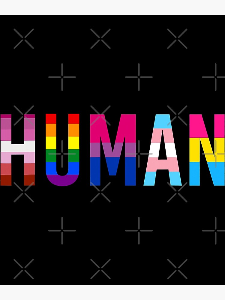 Human LGBT Flag Gay Pride Month Transgender Rainbow Lesbian Poster For Sale By GardNewerd