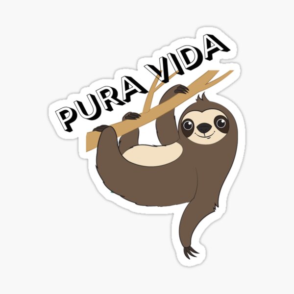 Pura Vida Sloth Sticker For Sale By Camrindupler Redbubble