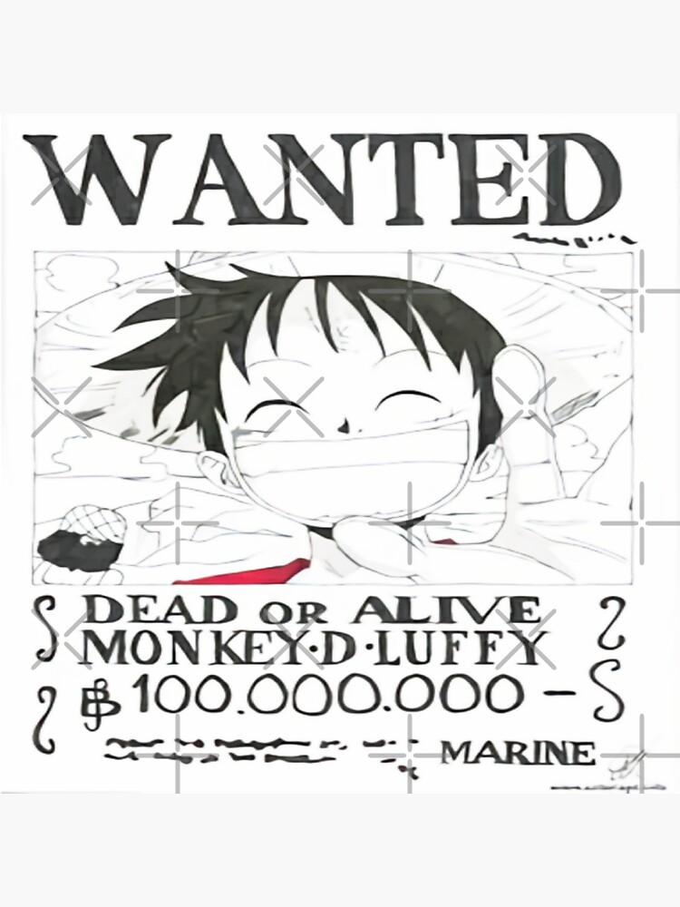 Pegatina One Piece Wanted Nuevo P Ster De Recompensa Monkey D Luffy