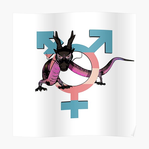 Trans Pride Dragon Poster For Sale By Alessia Panduh Redbubble