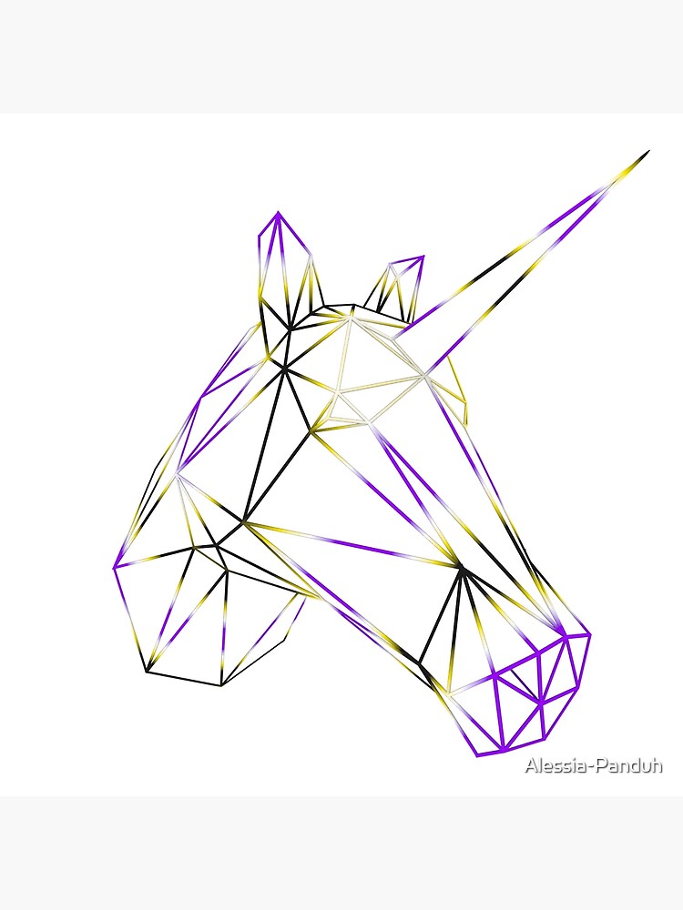 Non Binary Pride Unicorn Poster For Sale By Alessia Panduh Redbubble