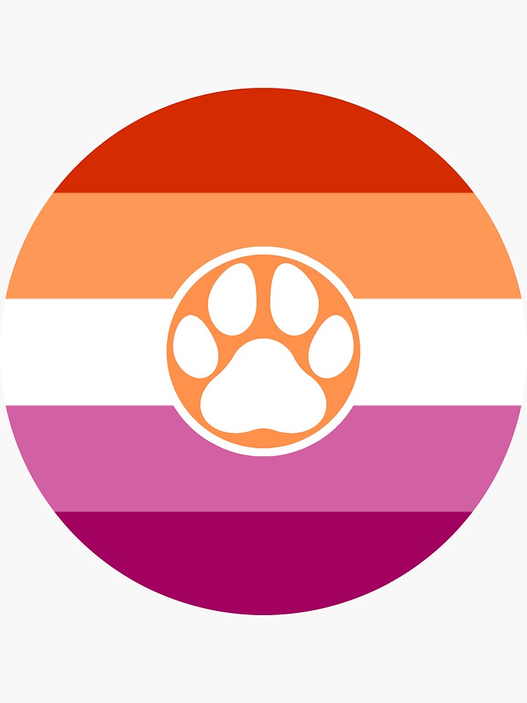 Lesbian Pride Flag Furry Sticker Sticker For Sale By Coyote Corner