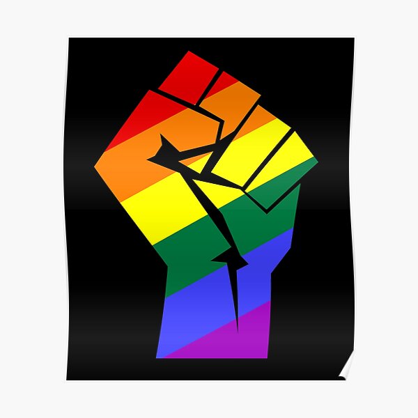 Resist Pride Rainbow Flag Fist LGBT Poster For Sale By Jadespear