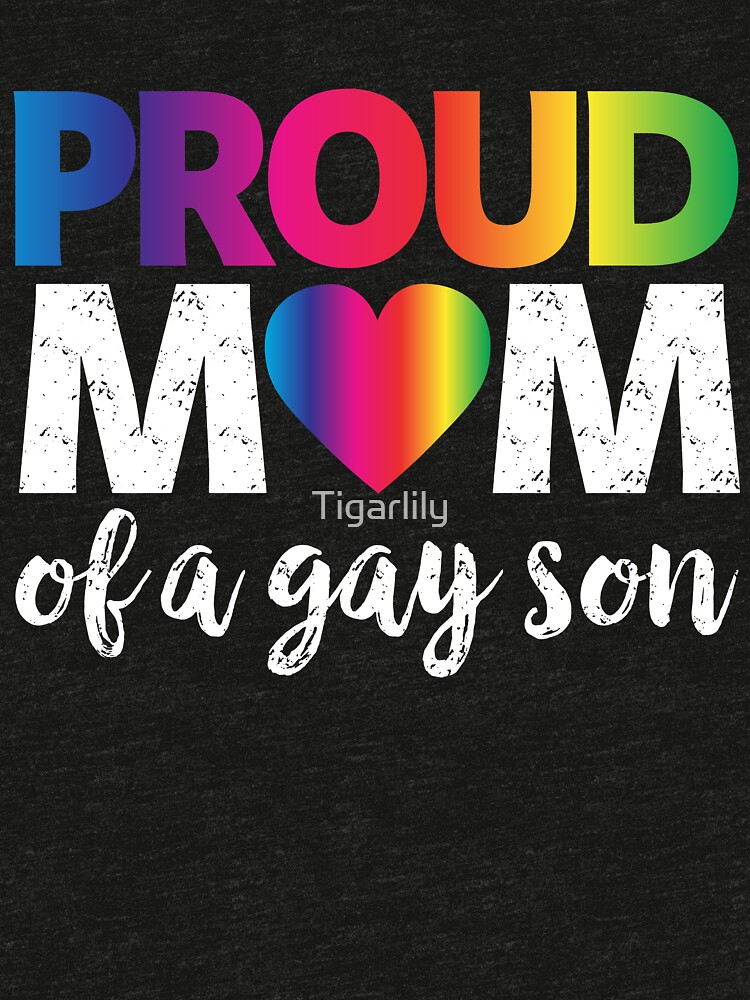 Proud Mom Of A Gay Son T Shirt LGBT Pride Month Rainbow Flag Gift T