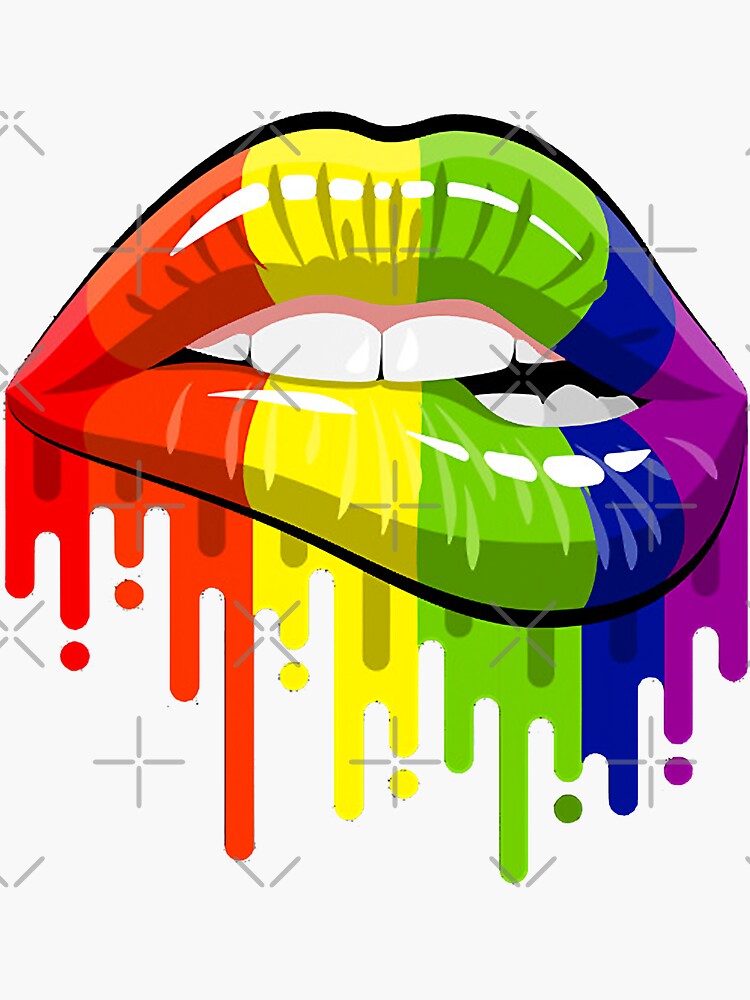 LGBT Rainbow Lips Pride Gay Homosexual Lesbian Sticker For Sale By