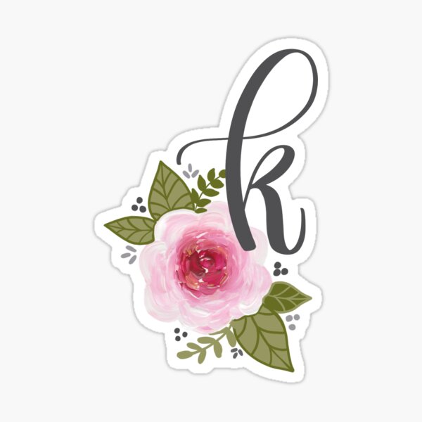 Floral Monogram K Sticker For Sale By Ktscanvases Redbubble