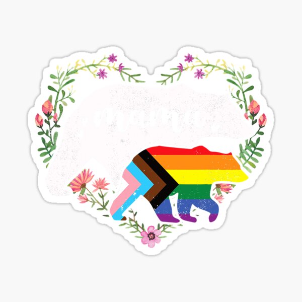 Lgbt Mama Bear Progress Pride Flag Gay Equal Rights Rainbow Sticker