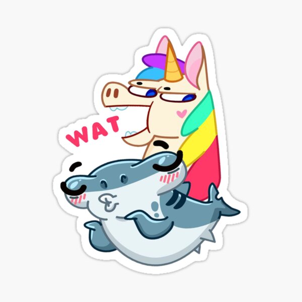 The Unicorn Riding Shark Cute Sticker For Sale By Oceantrendstore