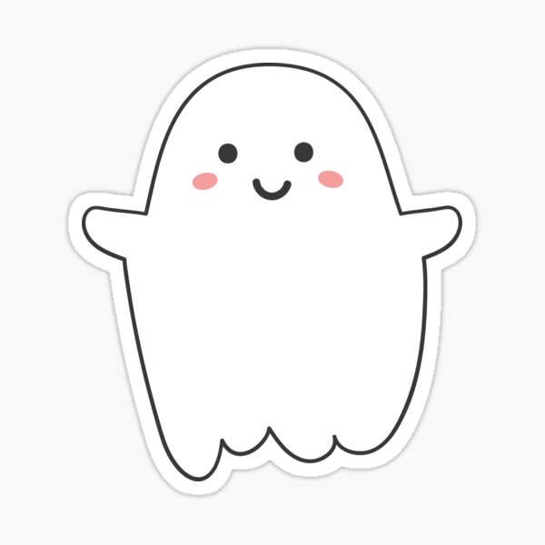 Happy Ghost Sticker For Sale By Potluckprints Redbubble