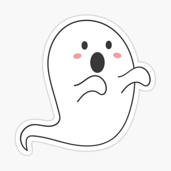 Cute Kawaii Happy Ghost Sticker For Sale By Potluckprints Redbubble