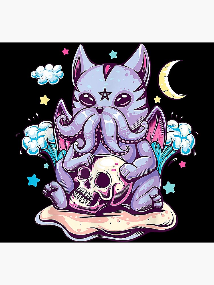 Kawaii Pastel Goth Cute Creepy Creature Skull Demon Menhera Poster